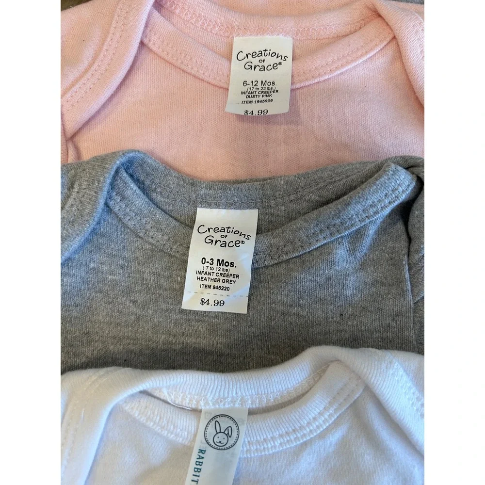 Lot of 5 Blank Baby Toddler Bodysuits Tee Bib For Craft Blanks Baby Shower Gifts